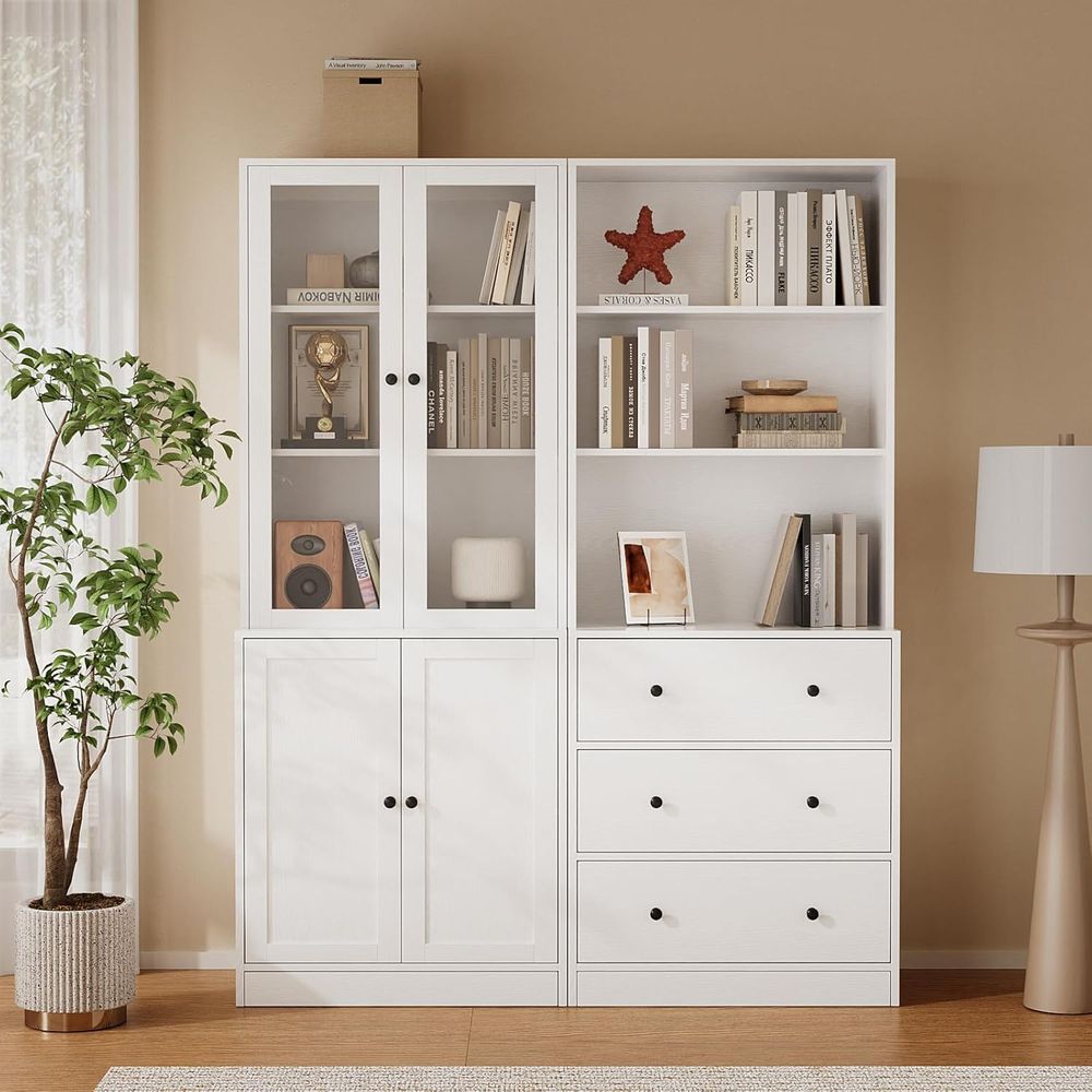 Storage & Organization - 71 inç Yüksekliğinde Depolama Alanlı Kitaplık,