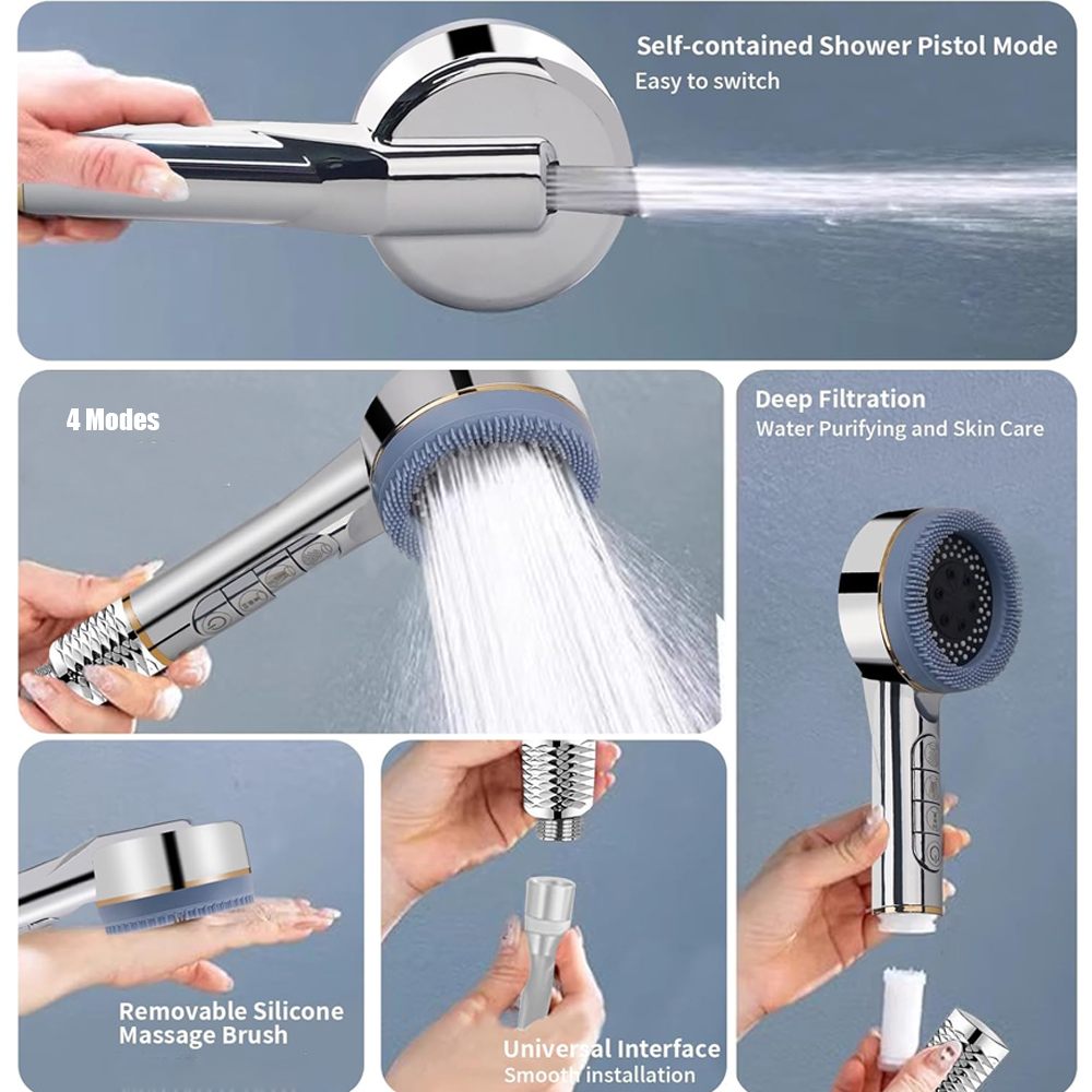 4 Modlu Masaj Fırçası Duş Başl - High Pressure Shower Head Handheld incelemesi ve fiyatı